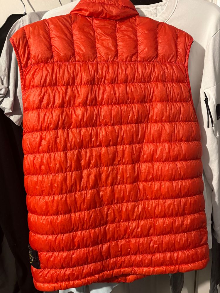 Stone Island orange puffer vest