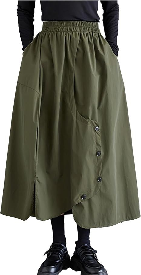 Olive Green Long Skirt image 2