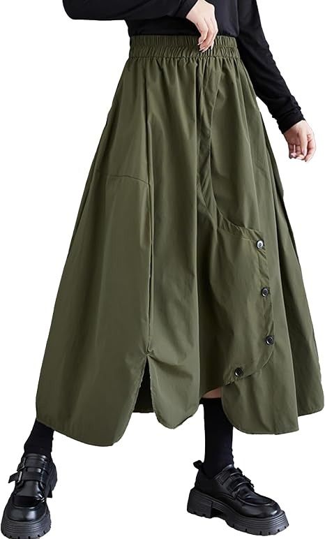 Olive Green Long Skirt image 1