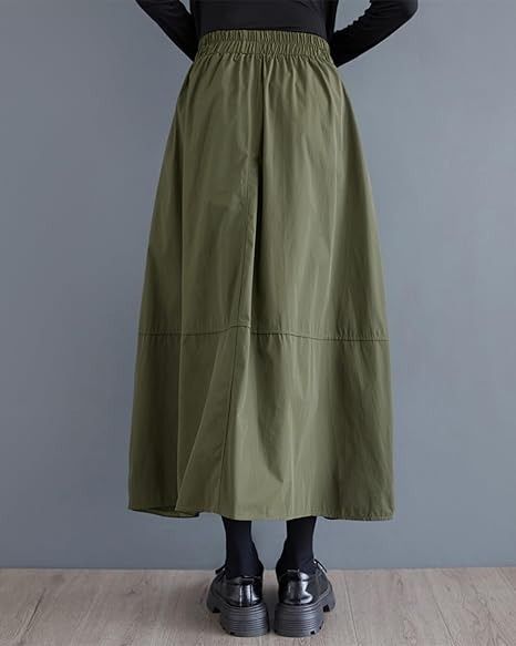 Olive Green Long Skirt image 4