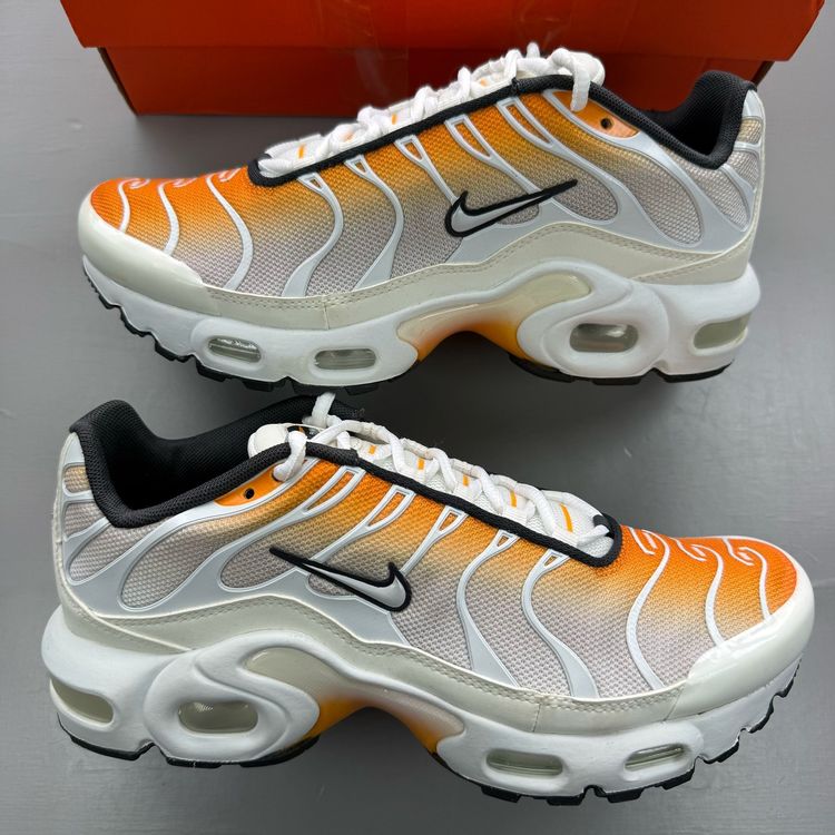 Nike Air Max Plus TN Size UK 5.5 Orange Peel White Grey GS Trainers CD0609-800 image 1