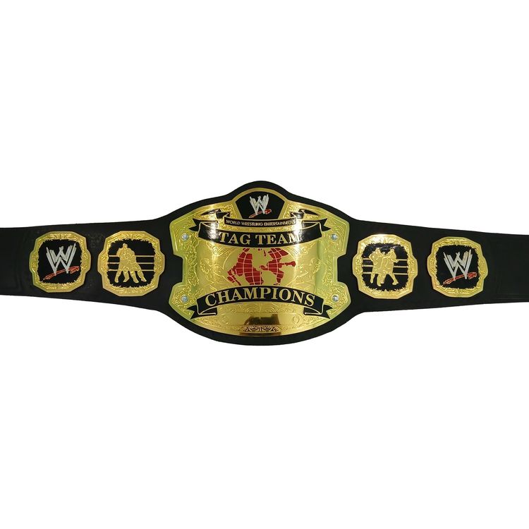 WWE RAW Ruthless Aggression World Tag Team Championship Belt 4mm Brass Plate CLEARANCE image 1