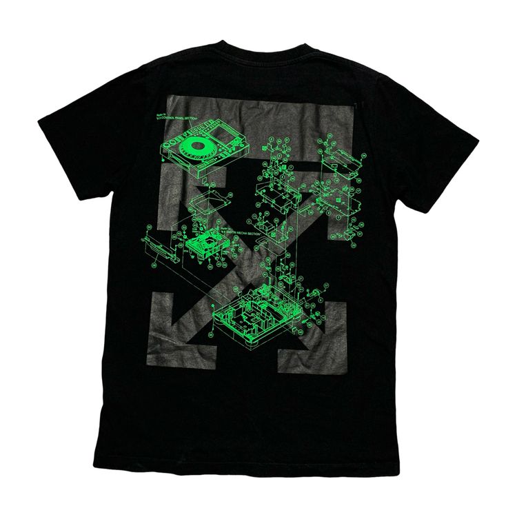 Off White Medium Pioneer DJ Arrows Black Tee Virgil Abloh 2021