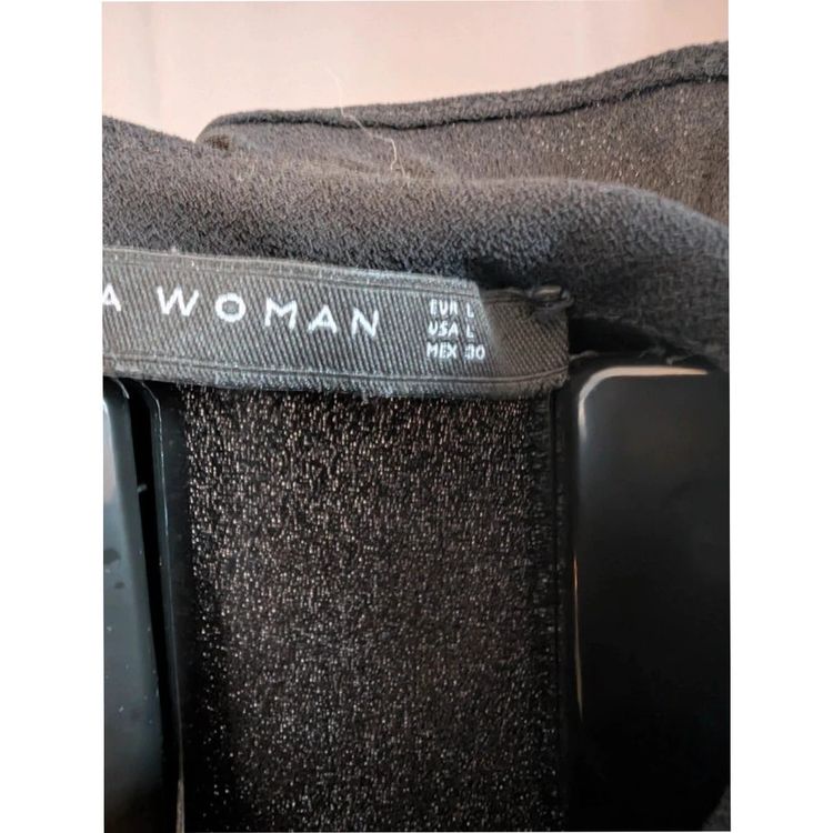 Immagine di Zara Woman Black Ruffle High Neck Gothic Mini Dress 2