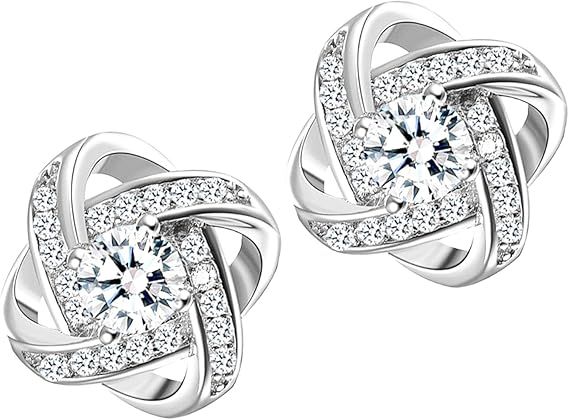 Other Silver-Tone Stud Earrings With Clear Stones product image