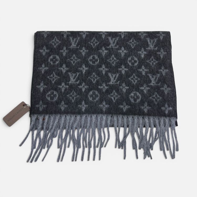 Sciarpa Cashmere e Lana Monogram Gradient nero / grigio image 1