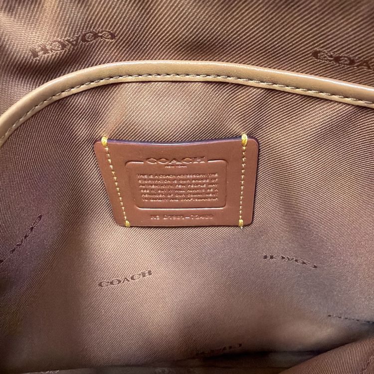 Immagine di 357 Coach Large Charlie leather Pouch clutch/wristlet Ivory Tea Rose Rivets £275 7