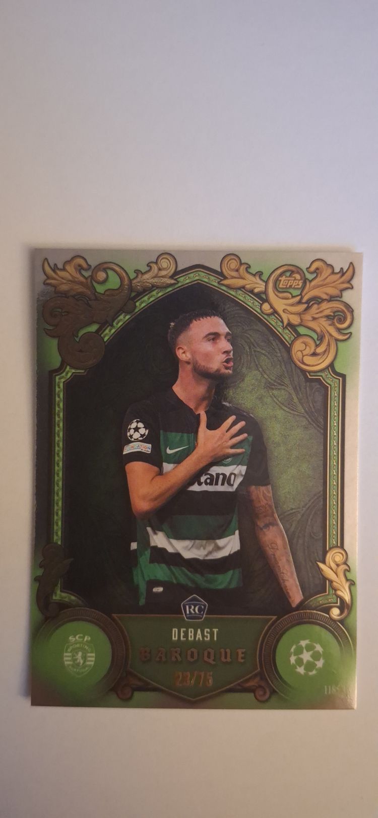 Topps Zeno Debast Topps Total Football 2024-25 Baroque RC /75 Sporting Lisbon Football Card Mint product image