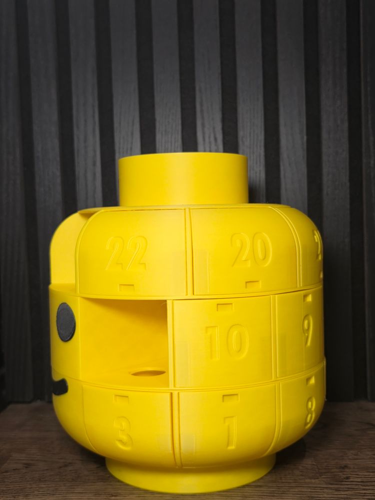 3D-printed Brick Man Head Advent Calendar image 5