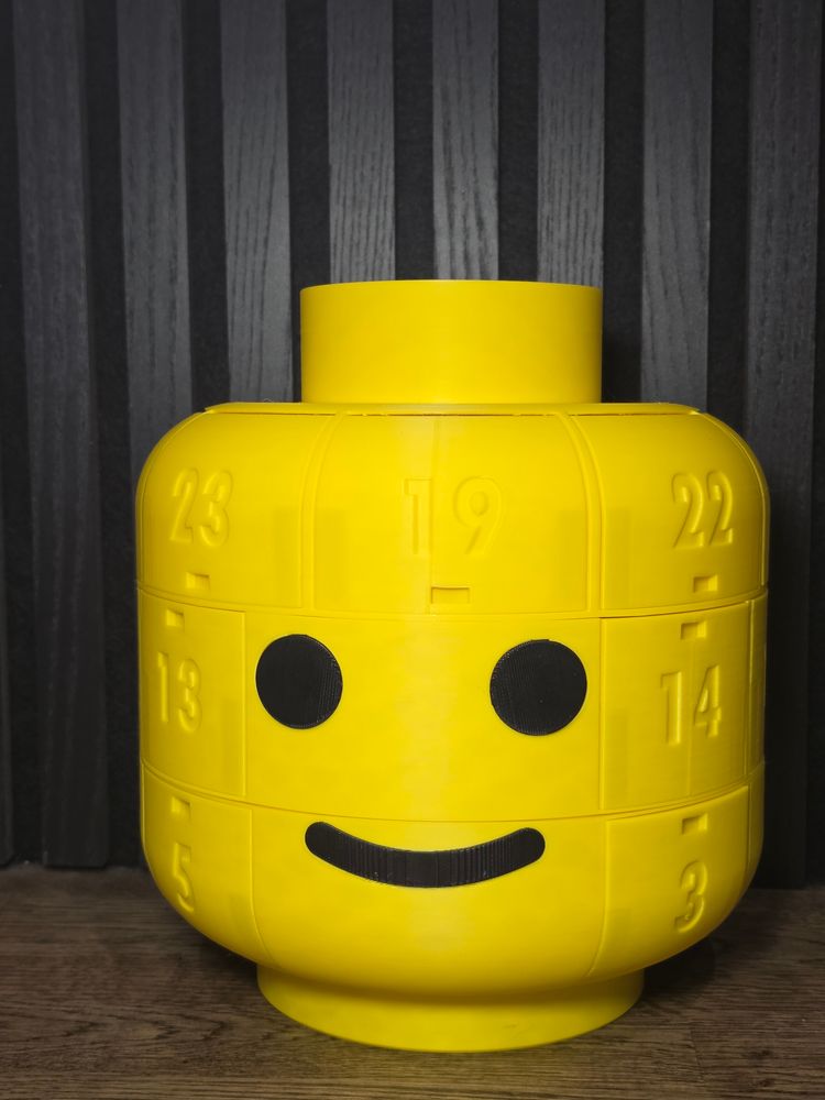 3D-printed Brick Man Head Advent Calendar image 1