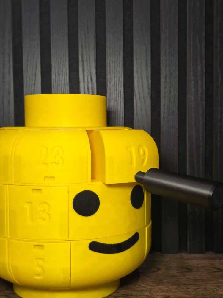 3D-printed Brick Man Head Advent Calendar image 3