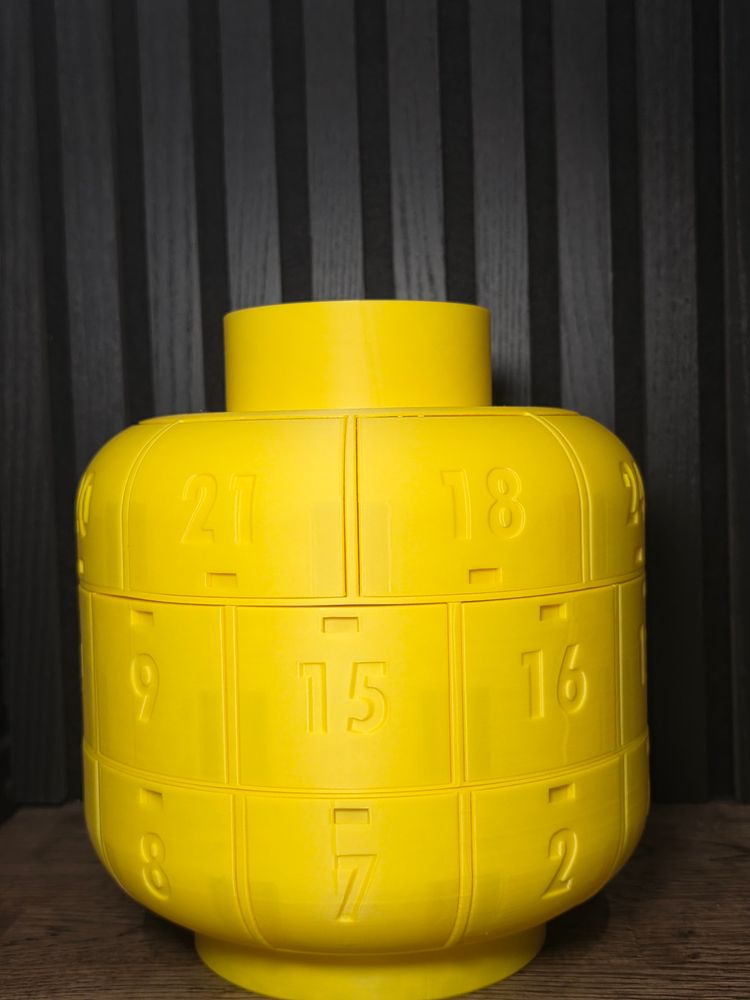 3D-printed Brick Man Head Advent Calendar image 4