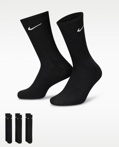 Nike Black Crew Socks 6 pair packs Large 8-12