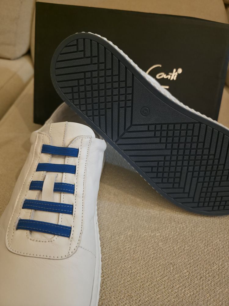 Immagine di Andrea Conti White Sneakers With Blue Elastic Laces 5