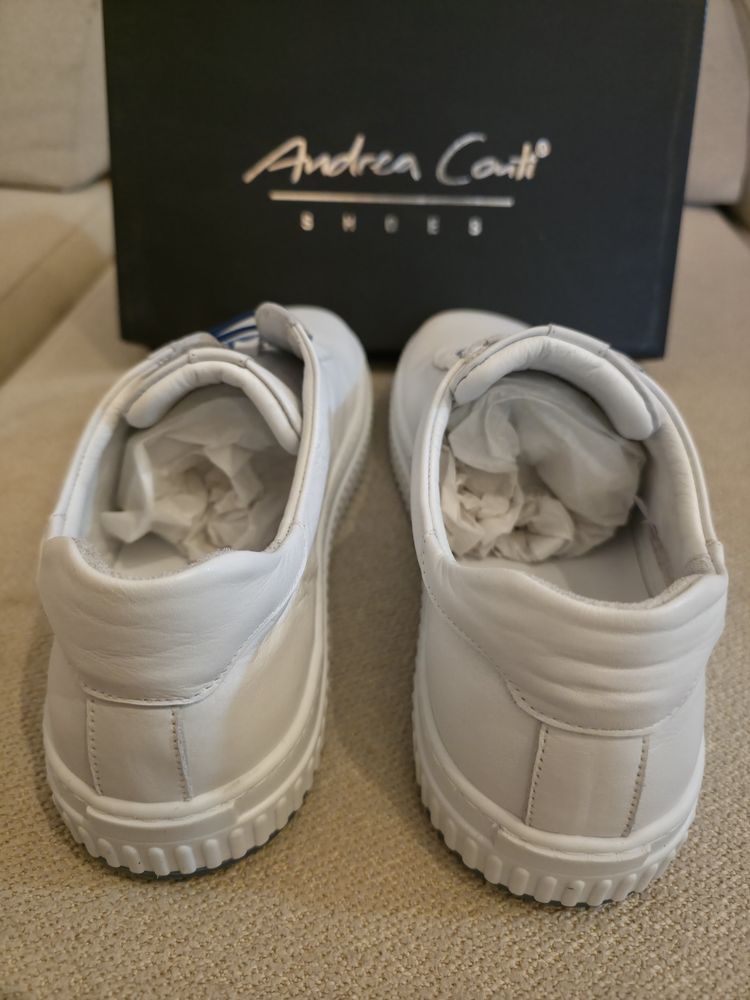 Immagine di Andrea Conti White Sneakers With Blue Elastic Laces 4