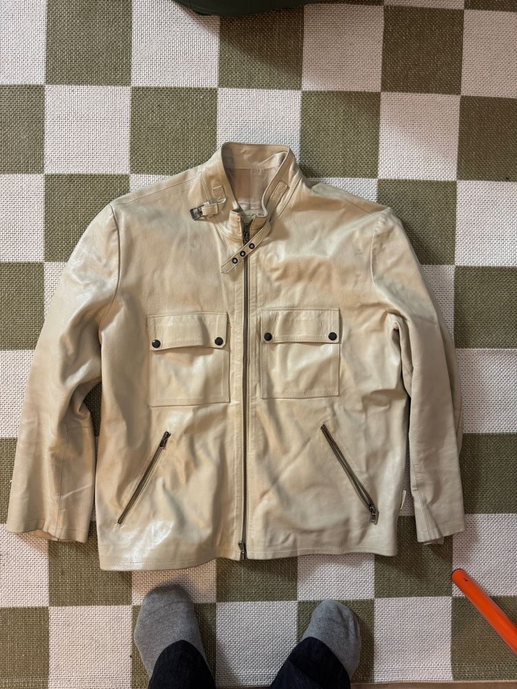 Cream Leather Jacket image 1