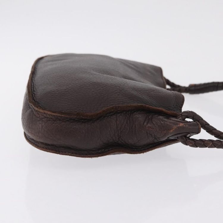 Bottega Veneta Hand Bag Leather Dark Brown Gold Auth ep16802 - Jerrillo image 4