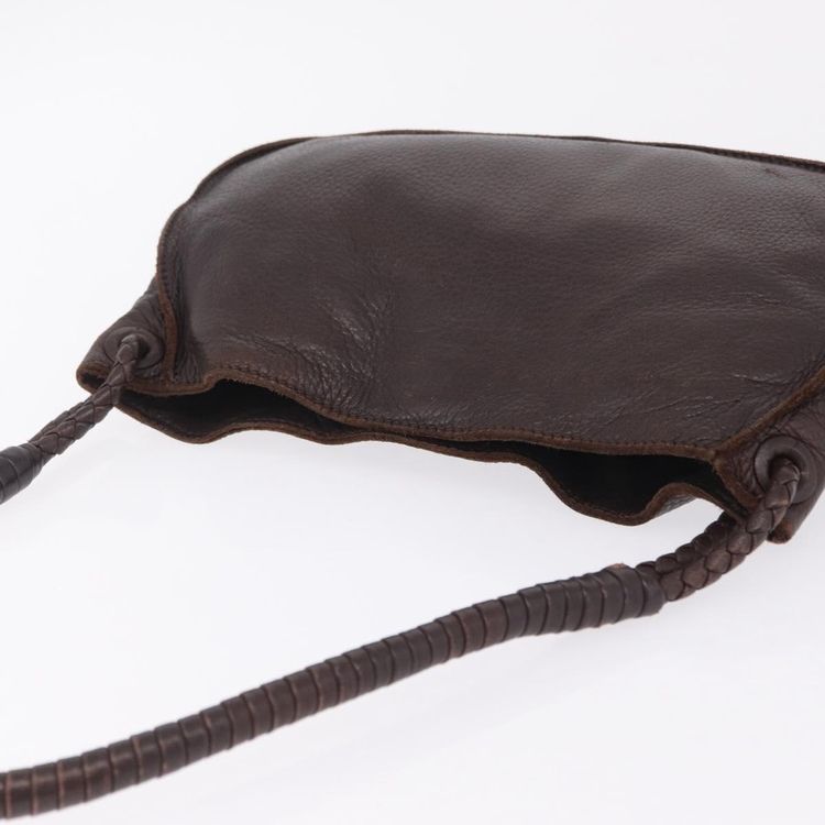 Bottega Veneta Hand Bag Leather Dark Brown Gold Auth ep16802 - Jerrillo image 7
