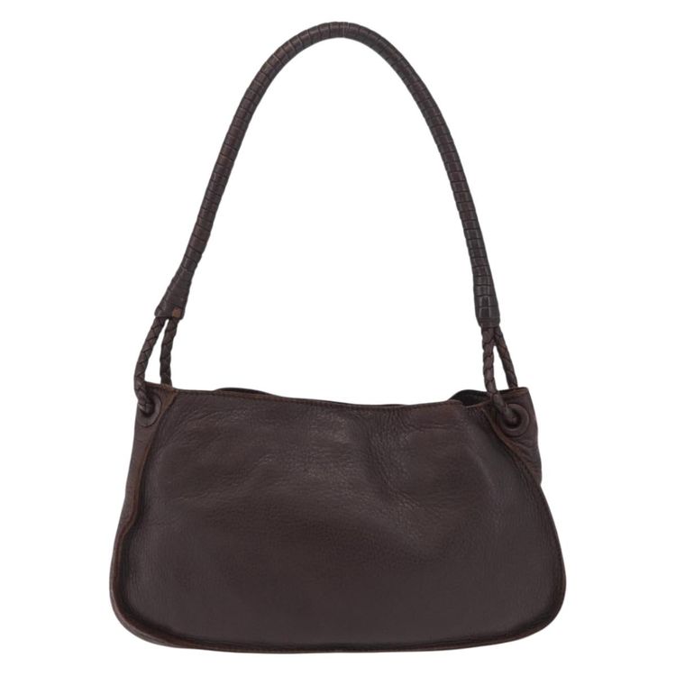 Bottega Veneta Hand Bag Leather Dark Brown Gold Auth ep16802 - Jerrillo image 2