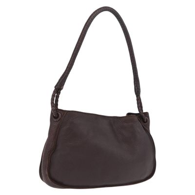 Bottega Veneta Hand Bag Leather Dark Brown Gold Auth ep16802 - Jerrillo