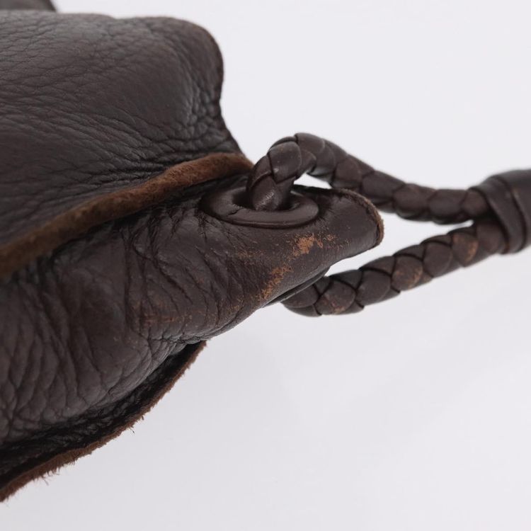 Bottega Veneta Hand Bag Leather Dark Brown Gold Auth ep16802 - Jerrillo image 5