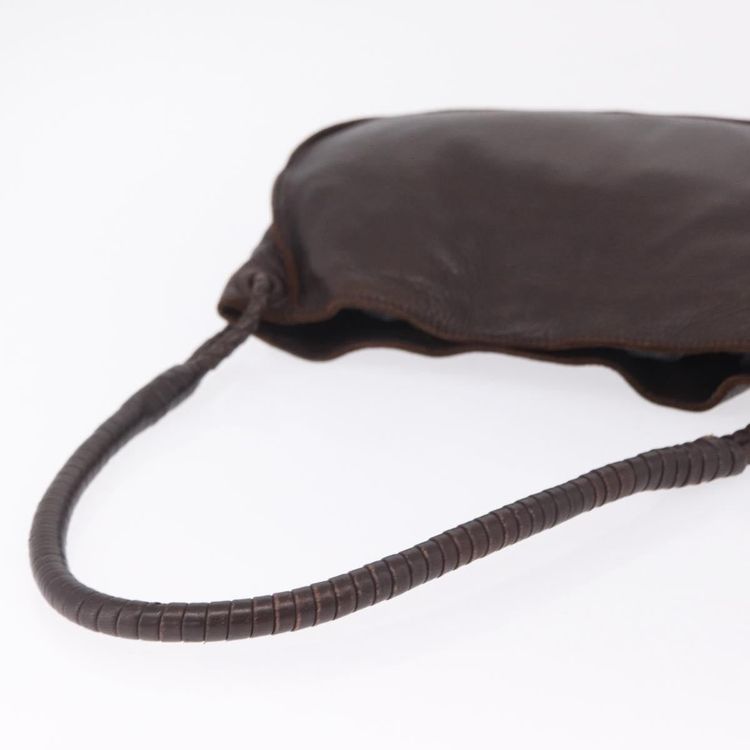 Bottega Veneta Hand Bag Leather Dark Brown Gold Auth ep16802 - Jerrillo image 8