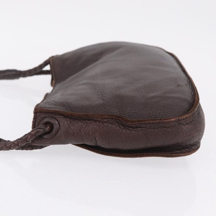 Bottega Veneta Hand Bag Leather Dark Brown Gold Auth ep16802 - Jerrillo image 6