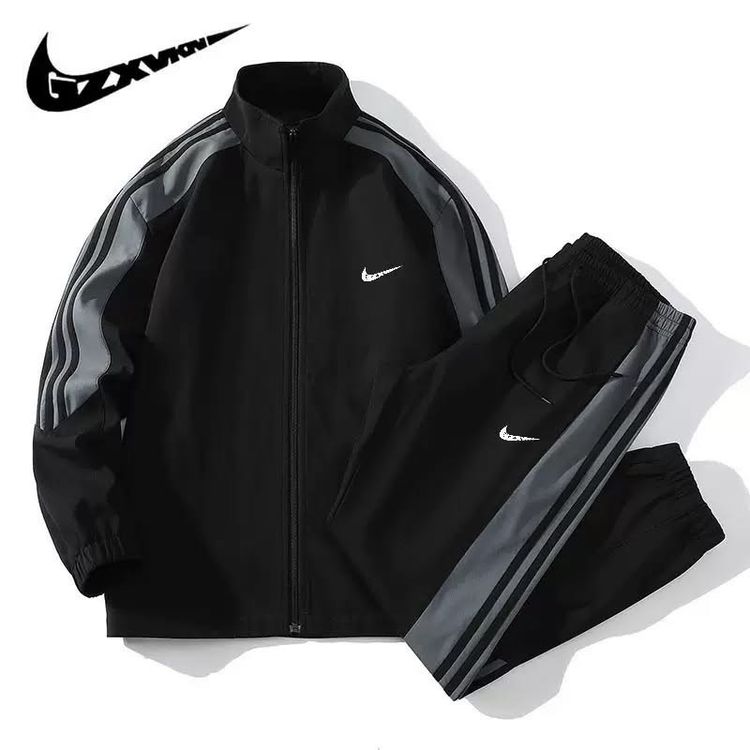 black And Grey Tracksuit Jacket And Pants image 1