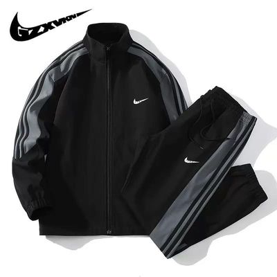 black And Grey Tracksuit Jacket And Pants