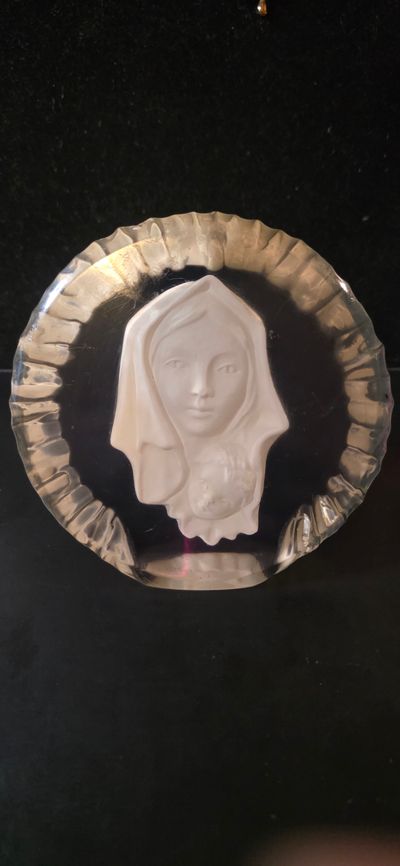 Paperweight With Female Face Sculpture