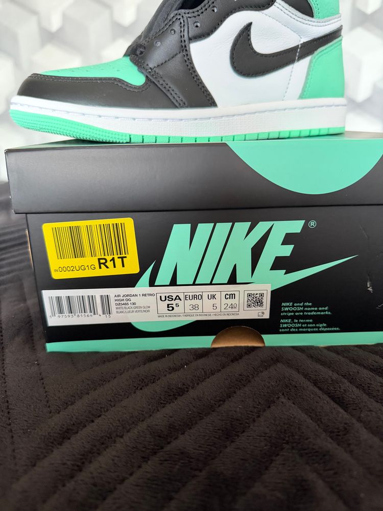Nike Air Jordan 1 high  Sneakers mint zielone białe imagen 5