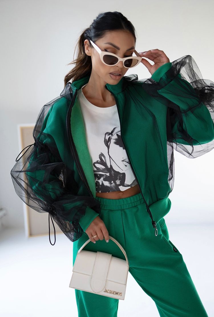 Other Green Jacket With Black Tulle Sleeves And Green Pants product image