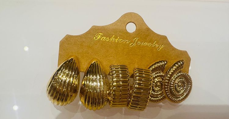 Gold-Tone Fashion Jewelry Earrings Set image 2