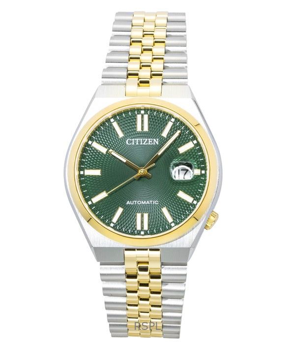 Citizen Tsuyosa 60 Two Tone Stainless Steel Green Dial Automatic NK0024-54X Men's Watch image 1