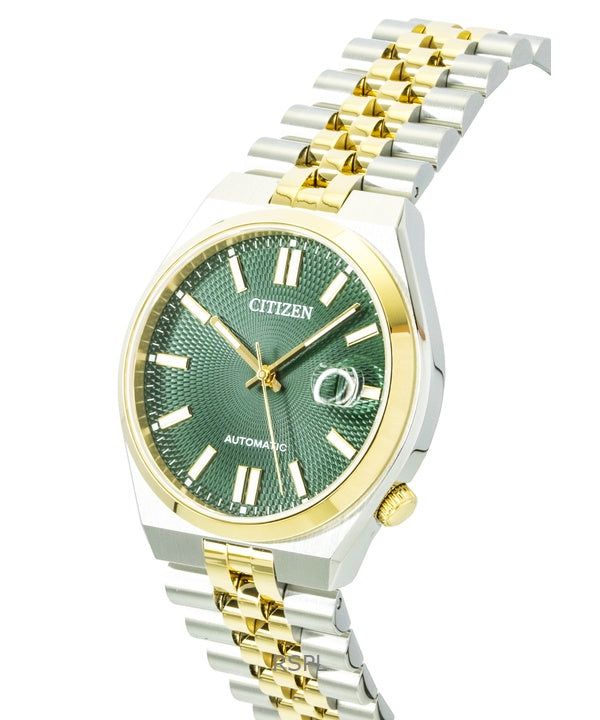 Citizen Tsuyosa 60 Two Tone Stainless Steel Green Dial Automatic NK0024-54X Men's Watch image 5