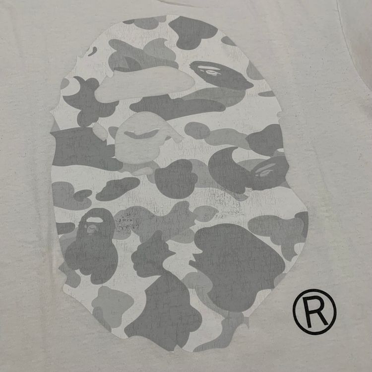 Bape Large Big Ape Head Camo White Tee A Bathing Ape Vintage imagen 5