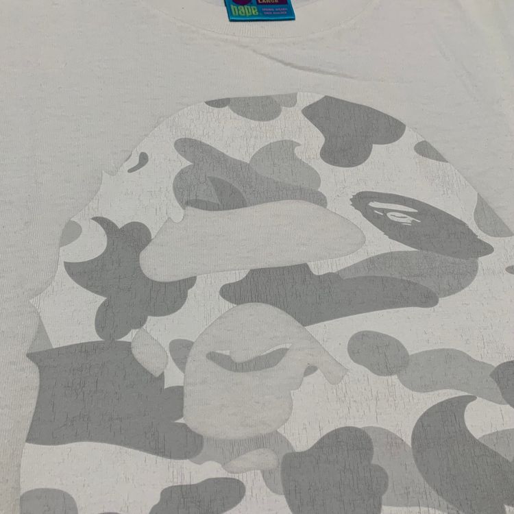 Bape Large Big Ape Head Camo White Tee A Bathing Ape Vintage imagen 8
