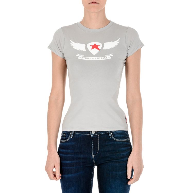 Andrew Charles Women'S Grey Fitted T-Shirt TS501 03 1002 TARANA GREY 001