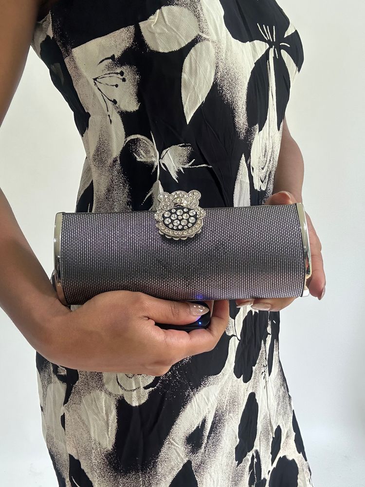 wedding guest drop | silver clutch chain bag 8