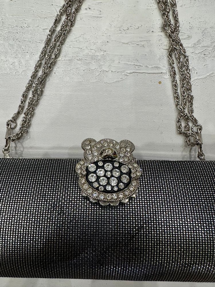 wedding guest drop | silver clutch chain bag 5