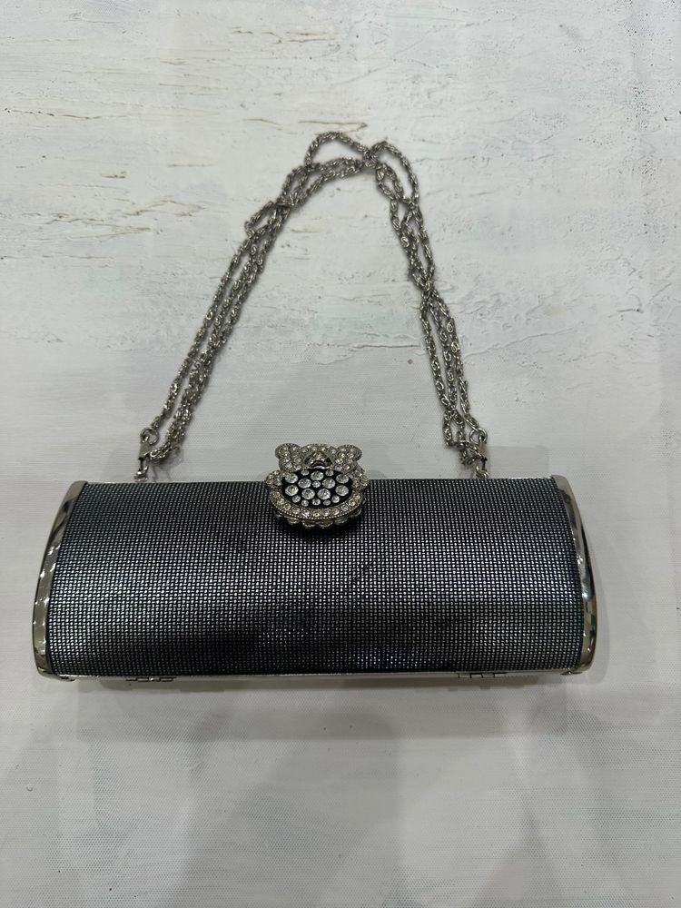 wedding guest drop | silver clutch chain bag 6