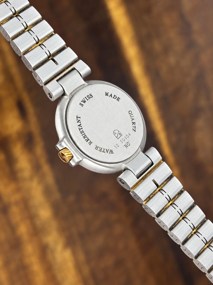 Vintage Dunhill Two-Tone Quartz Watch | Roman Numeral Dial Date Bracelet imagen 2