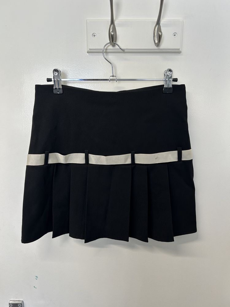 vintage 00s black pleated mini skirt