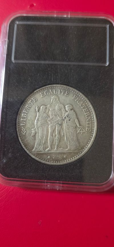 French 5 Francs Coin 1875 solid silver
