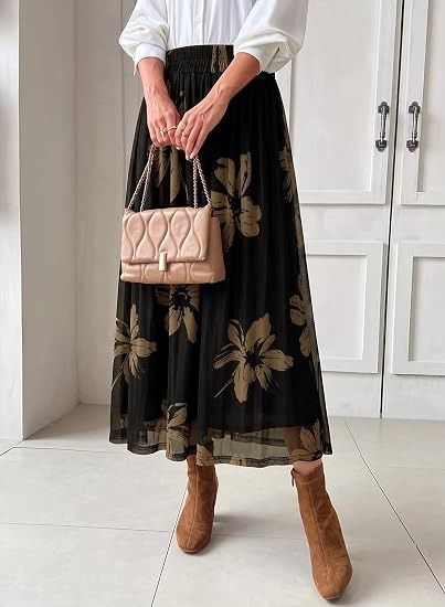 Other Black Floral Midi Skirt product image