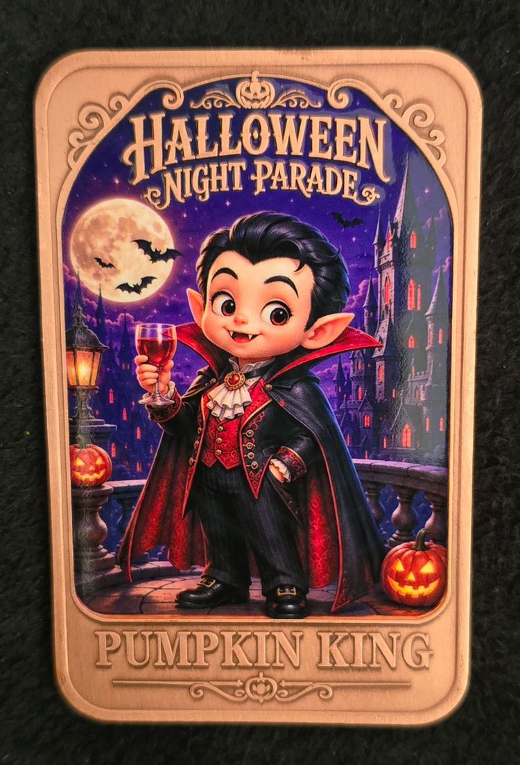 1oz Copper Kid Dracula Halloween image 1