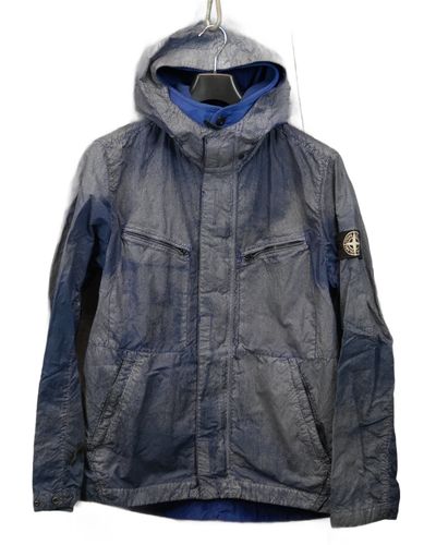 Stone Island Garment Dyed Pixel Reflecive Jacket Blue