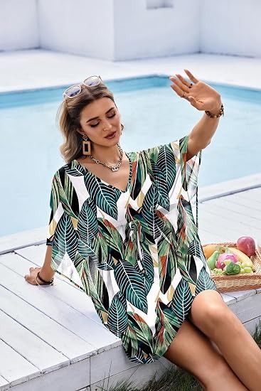 Leaf Print Loose Dress image 4