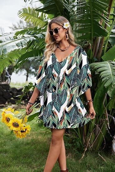 Leaf Print Loose Dress image 2