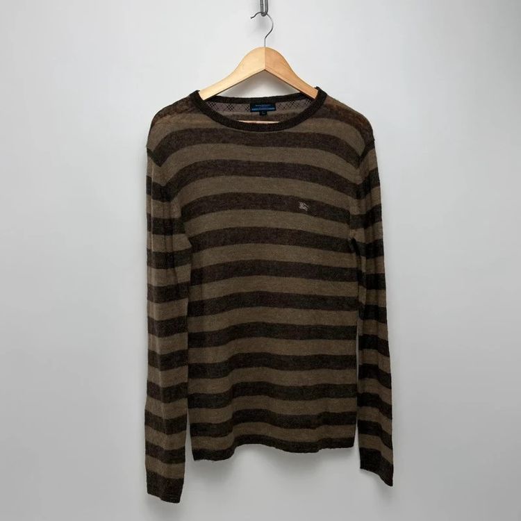 Burberry Blue Label Vintage Mohair Wool Striped Brown Sweater Jumper image 1